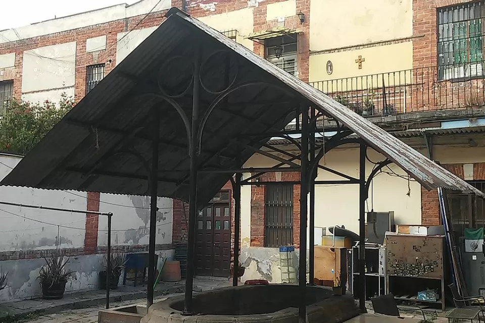 The courtyard of a vecindad in Mexico City's Centro Histórico